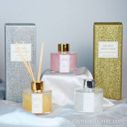 Raymeel 100ML reed diffuser aroma luxury gold glittering diffuser set